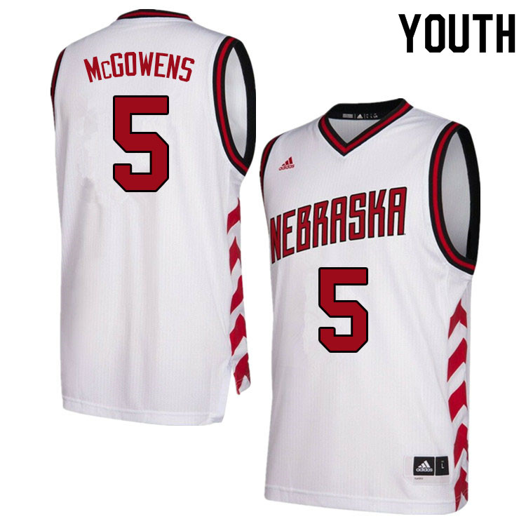 Youth #5 Bryce McGowens Nebraska Cornhuskers College Basketball Jerseys Sale-Hardwood - Click Image to Close